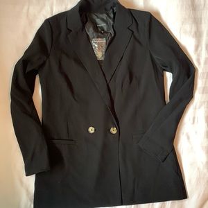 Dynamite boxy black double breasted simple lined blazer NWOT